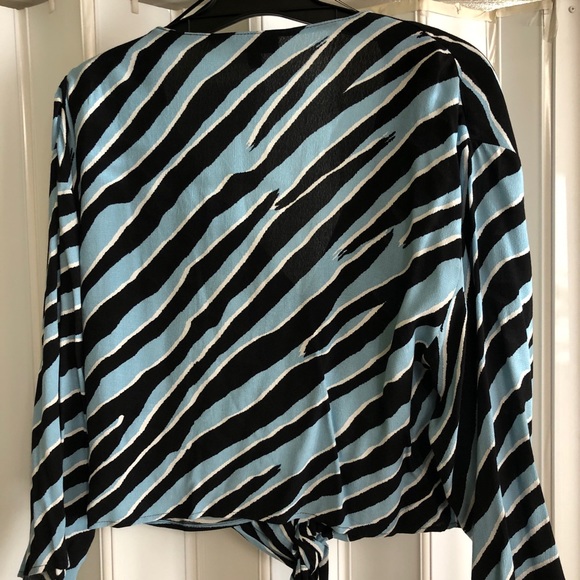 NWOT Topshop Striped Blouse - Picture 7 of 7